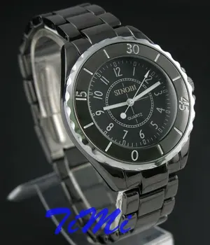 Black Mens Fashion Stainless Steel Quartz Wrist Watch
