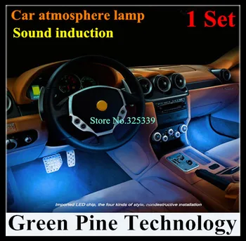 1 Set Atmosphere RGB LED Strip Light Car Music Control 7 Color Acoustic Source Lamp Interior Styling Sound control string Light