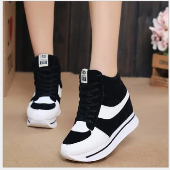 New Height Increase Canvas Shoes for Women 2017 Women Casual Shoes High Platform students Shoe Zapatos 35-39