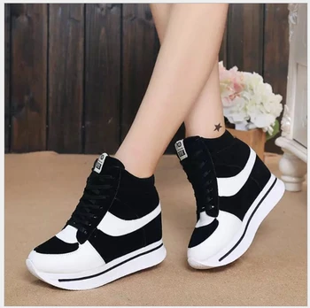 New Height Increase Canvas Shoes for Women 2017 Women Casual Shoes High Platform students Shoe Zapatos 35-39