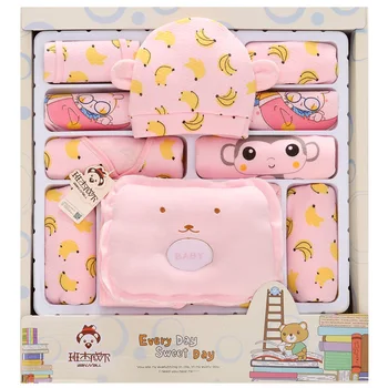 18Pcs/Lot 2017 Newborn Baby Girl Clothes Autumn Banana Monkey Gift Box Set Thick Cotton Character Baby Boy Clothes