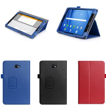 5W Business PU Leather Flip Cover Book Cases For Samsung Galaxy Tab A 10.1 inch (2016) T585C T580 SM-T580 T580N With Hand Strap