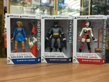 DC COMICS Designer Series Darwyn Cooke Batman Supergirl Harley Quinn PVC Action Figure Collection Model Toys 7 18cm