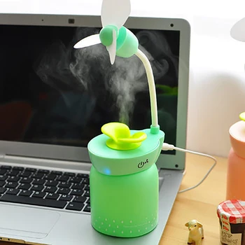 2016 New Creative USB Fan Car Air Humidifier Mini Home Office Diffuser Humidificador Fan Water Mist Maker Air Purifier Gift