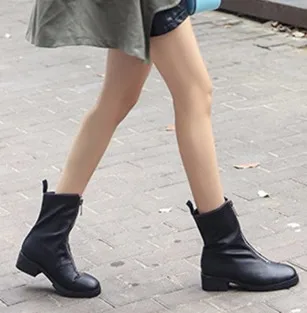 New designer 3 colors Zip mid-calf women's boots fashion autumn boots woman casual solid shoes ladies martins boots botas mujer