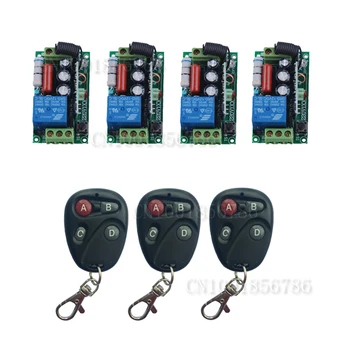 220V Wireless Remote Control Switch System RF 4 Receivers+3Transmitter For LED Light Lamp ping