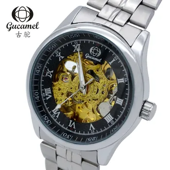 2016 New Series Gucamel Tourbillon Design Clock Men Automatic Watch Skeleton Military Watch Mechanical Relogio Male Erkek Saat