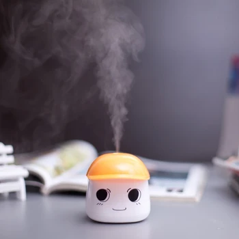 Cute Mini Mushroom Hat Design USB Air Humidifier Ultrasonic Essential Oil Aroma Diffuser Home Office Mist Maker Fogger