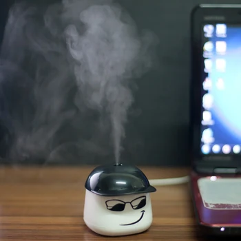 Cute Mini Mushroom Hat Design USB Air Humidifier Ultrasonic Essential Oil Aroma Diffuser Home Office Mist Maker Fogger