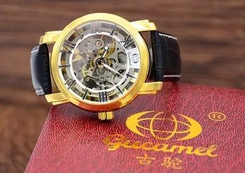 Original authentic high fashion men's watch business selling 40mm hollow automatic mechanical watch strip dial diameter gold