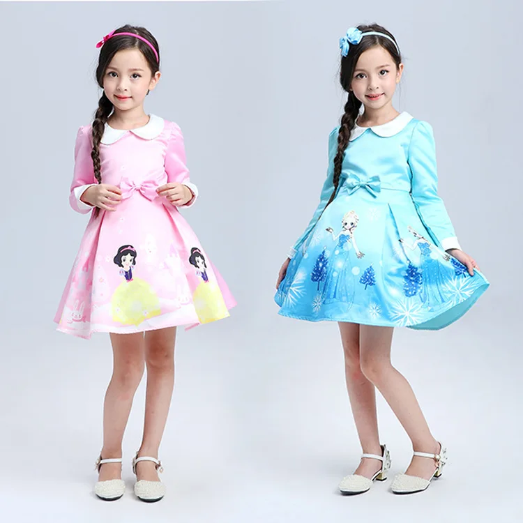 New Princess Cinderella Children's clothing Vestidos Cosplay Baby Elsa Anna Vestidos Girls Kids Dresses For Gilrs Wedding Party
