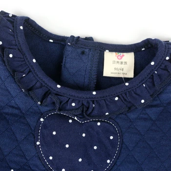 Polka Dot Love Baby Dress Autumn Lace O-Neck Long Sleeve Kids Dresses For Girls Clothes Space Cotton Sweet Toddler Girl Clothing