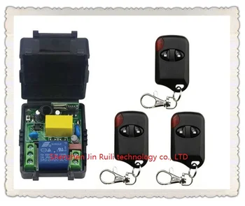 AC220V 10A 1CH Wireless Remote Control Switch System 1*Receiver + 3 *cat eye Transmitters for Appliances Gate Garage Door