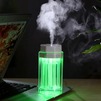Mini 7 Colors LED Light USB Air Humidifier Ultrasonic Rainbow Lamp Essential Oil Aroma Diffuser Home Office Mist Maker Fogger