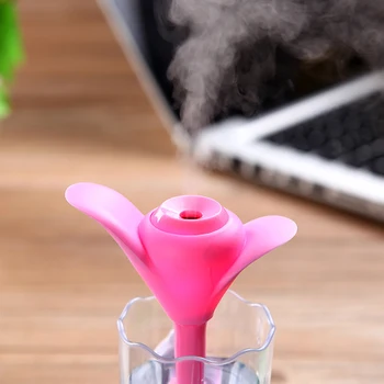 Cute Mini USB Clovers Ultrasonic Air Humidifier LED Light Essential Oil Aroma Diffuser Home Office Mist Maker Air Purifier