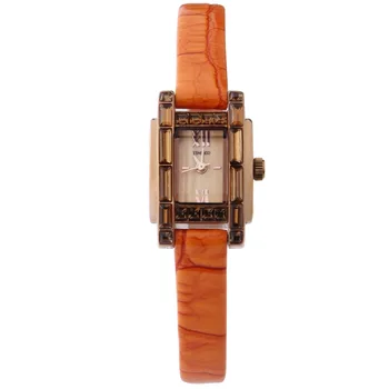 TIME100 Elegant Women Watch Quartz Jewelry Clasp Orange Leather Strap Ladies Dress Casual Wrist Watches relojes relogio feminino
