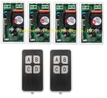 AC220V 1CH 10A RF Wireless Remote Control Switch System 433 MHZ 2 transmitter & 4 receiver relay Receiver Smart Home Switch