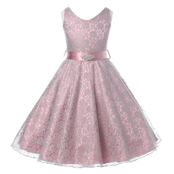 2017 Baby Flower Girl Dress Kids Party Wear Children's Clothing Girl Wedding Dresses Tulle Teenagers lace Prom Formal Gown