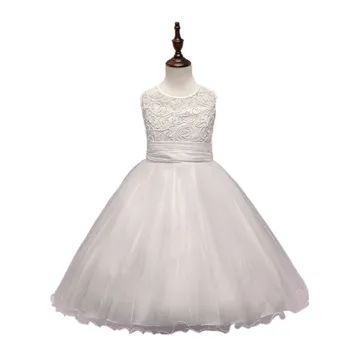 New style Girl Dress for Wedding white princess dress girls party dresses sleeveless kids clothes baby gilrs clothing