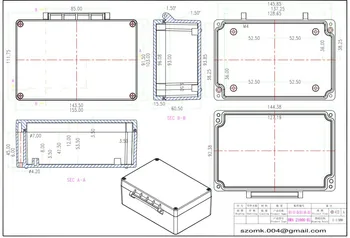 4 pcs/lot aluminum extrusion box waterproof case fit pcb size 53x93x145MM diy electronic housing