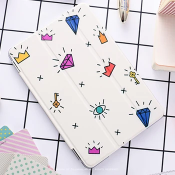 For New iPad 9.7 2017 Colorful Gemstone Paint Flip Cover For iPad Pro 9.7