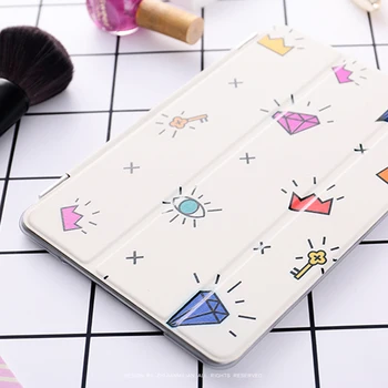For New iPad 9.7 2017 Colorful Gemstone Paint Flip Cover For iPad Pro 9.7
