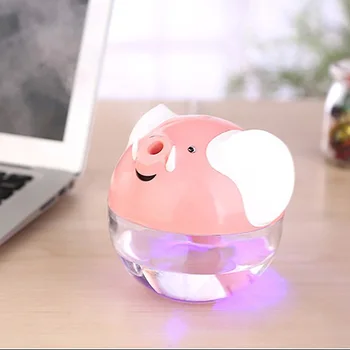 New Lucky Elephant Style USB Ultrasonic Air Humidifier Mini LED Light Essential Oil Aroma Diffuser Home Office Mist Maker