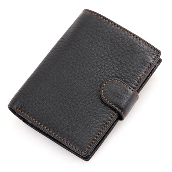 Casual men wallets brand genuine leather wallet hasp design wallets with coin pocket purse card holder for men carteira