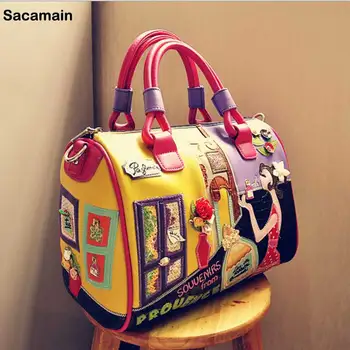 2017 Luxury Women Shoulder Bags Tote Handbag Sac A main Fashion Women Bag Brand Messenger Embroidery Women Bags Bolsa Feminina