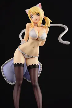 Fairy Tail Lucy Heartphilia Black & White Cat 1/6 Gravure Style Lucy Doll PVC Action Figure Collectible Model Toy 24cm KT2862