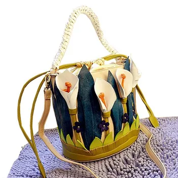 M596 2017 Fashion Women Shoulder Bag New Handbag Lily Handmade Personality Bucket Bag Shoulder Summer Messenger Bag