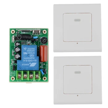 Wirelss Wall Remote 2PCS Transmitter Panel Sticky RF AC220V 30A Relay Remote Control Switch For Living Room Lights ON OFF