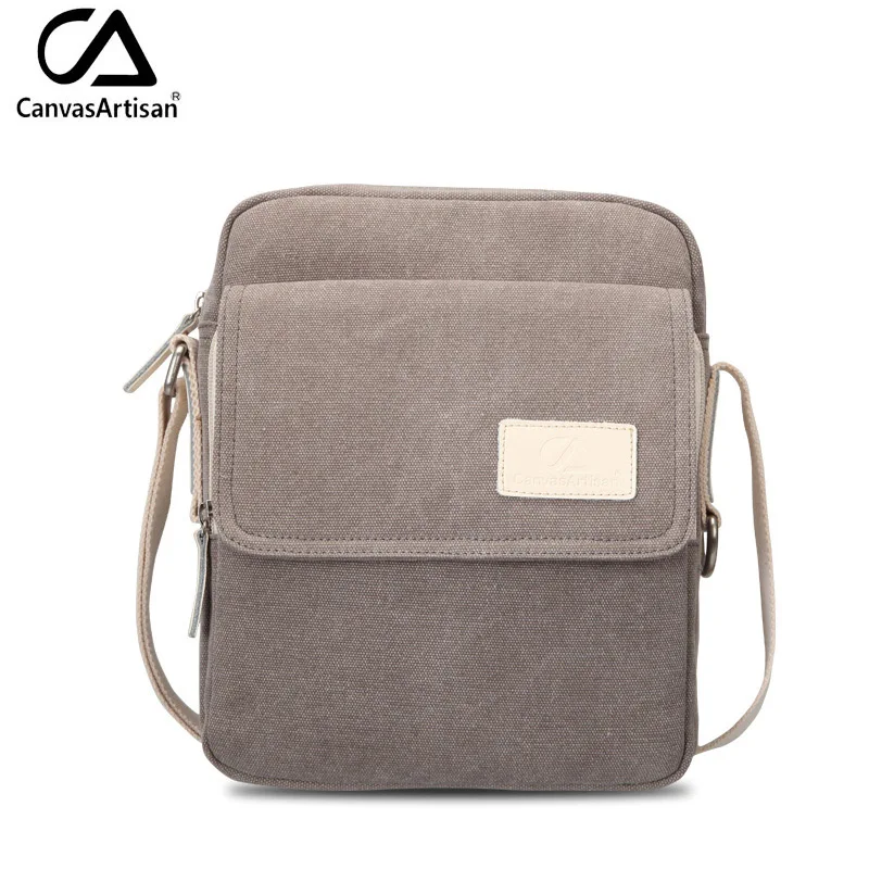 Canvasartisan top quality men's canvas messenger bag male business style leisure travel bag solid color crossbody shoulder bags
