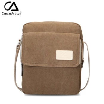 Canvasartisan top quality men's canvas messenger bag male business style leisure travel bag solid color crossbody shoulder bags