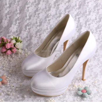 Wedopus Double Platform Women Pumps Shoes Size 9 Purple Satin Wedding
