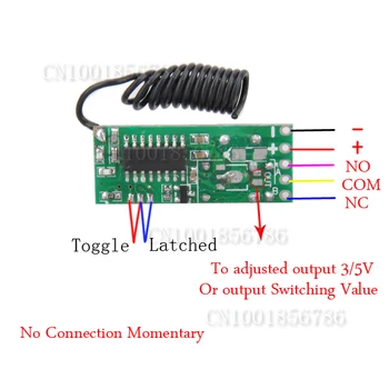 Mini Remote Control Switch System Micro DC3V-5V 2A Relay 2*Receiver Transmitter Momentary Toggle Latched Learn 315/433