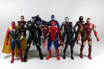 Captain America Civil War Avengers Iron Man Ant-Man Hawkeye Falcon Bucky Vision Spiderman War Machine PVC Action Figure KT2640