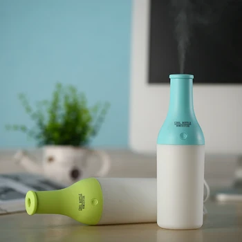 Cute Mini Bottle Design Ultrasonic Air Humidifier Aromatherapy USB Aroma Diffuser Home Office LED Night Light Mist Maker