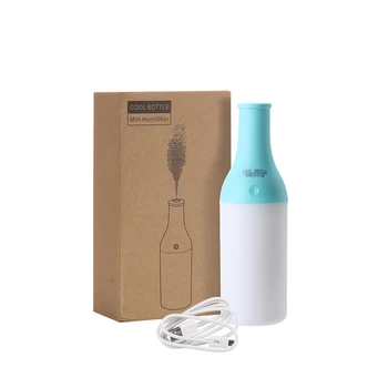 Cute Mini Bottle Design Ultrasonic Air Humidifier Aromatherapy USB Aroma Diffuser Home Office LED Night Light Mist Maker