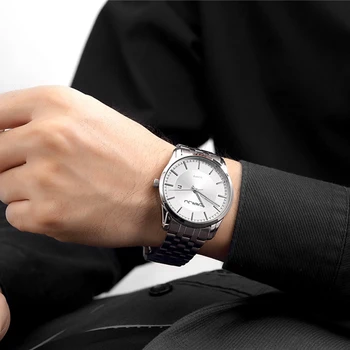 CRRJU Brand Fashion Men Watch Luxury Stainless Steel Band Complete Calendar Business Casual Wristwatch Relogio Masculino Clock