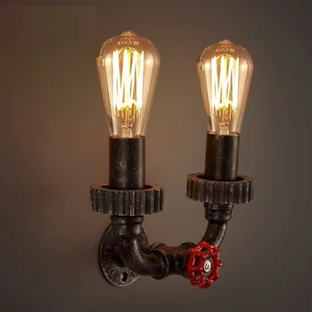 Loft Style Creative Water Pipe Lamp Industrial Edison Wall Sconce Antique Vintage Wall Light Fixtures For Home Lighting