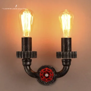 Loft Style Creative Water Pipe Lamp Industrial Edison Wall Sconce Antique Vintage Wall Light Fixtures For Home Lighting