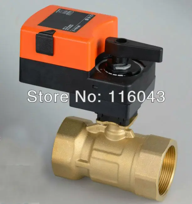 1/2'' Modulating valve, AC/DC24V 0-10V brass proprotion valve for flow regulation