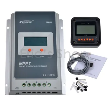 10A MPPT Solar Charge Controller + Remote Meter MT50 EPEVER Battery Regulator 100V PV Input 12V/24VDC With LCD Display