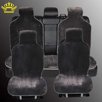 Fur capes on the seat of the cars covers for car all seats set 5 pcs color yellow faux fur warm heated 2016 sales i014-5