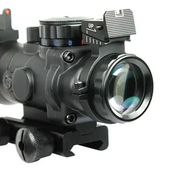Hunting Optics Goliath 4x32 Tactical Compact Riflescope Fiber Optics Sight Tri-Illumination Chevron Reticle M4 AR15 .223 Scope