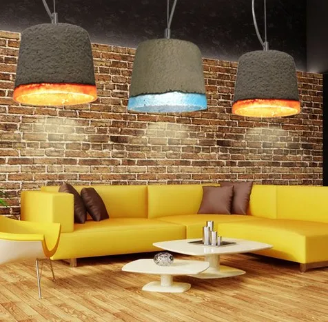 Industrial Loft Style Retro Resin Cement Droplight LED Pendant Light Fixtures For Dining Room Hanging Lamp Indoor Lighting