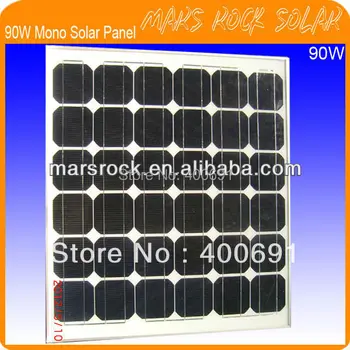 90W 18V Monocrystalline Solar Panel Module with 36pcs Cells,Nice Appearance,Good Waterproof,Excellent Perfomance,Long lifecycle