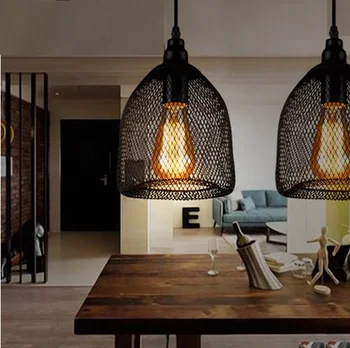 Edison Loft Style Wire Mesh Droplight Explosion Proof Vintage Pendant Light Fixtures For Dining Room Hanging Lamp Home Lighting