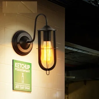 Retro Loft Style Edison Wall Sconce Iron Mirror Wall Light Fixtures Vintage Industrial Lighting Wall Lamp For Home Arandela